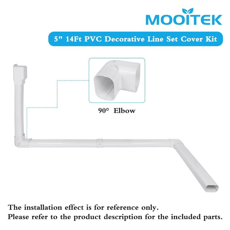 MOOITEK 5" 17Ft PVC Decorative Line Set Cover Kit for