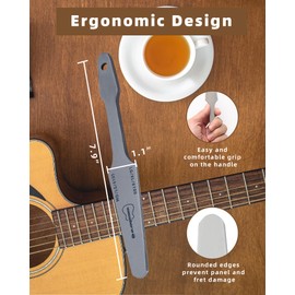 Guitar Crowning File, Double-Sided Fret Crowning Files Luthier Tools, Professional High Carbon Steel Design Duitar Fret File for Electric, Acoustic and Bass Guitars - MD, LG, XL Frets