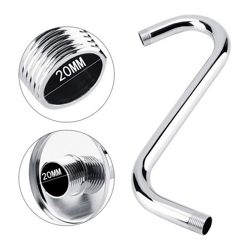 8 Inch Steel High Rise Extension S-Curved Goose Neck Shower