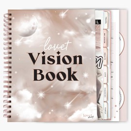 Vision Board Book LUXE - Journal with Cutouts, Integrated Vision Boards, Categorized Dreams, and Gratitude Rituals - COSMIC
