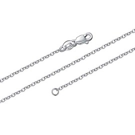 BORUO 925 Sterling Silver Cable Chain Necklace, 1.5mm Solid Italian Nickel-Free Lobster Claw Clasp 16 Inch