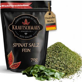 Krautschmaus Spinach Salt, Herb Salt, for Seasoning, Cooking and Roasting, Mixed with Pink Natural Salt Fine, Known as Himalayan Salt, Crystal Salt from Salt Range Pakistan