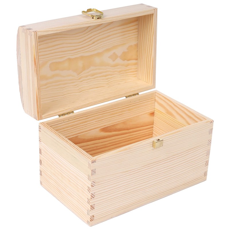 Creative Deco Wooden Storage Box Unpainted with Lid | 25