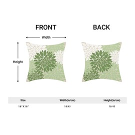 Gohdiwh Sage Green Pillow Covers 18x18 Set of 2, Spring Greeen White Dahlia Floral Decorative Throw Pillows Linen Geometric Flower Modern Style Cushion Pillow Covers for Sofa Couch Outdoor Decor