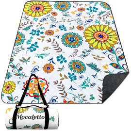 Mocaletto Waterproof Picnic Blankets 3-Layer 60x80 Inches for Extra Large Sandproof Beach Blanket Foldable Outdoor Blanket for Spring Summer Camping, Beach, Park, Patio on Grass