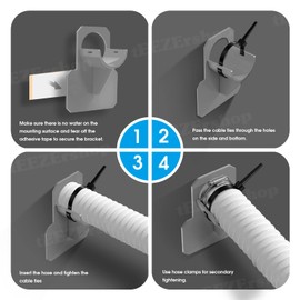 4 Pcs Swimming Pool Pipe Holders, Above Ground Pool Accessories with Pipe Holder and Cable Ties, Pool Hose Support Preventing Pipes Sagging Accessory Designed to Fit On Pools