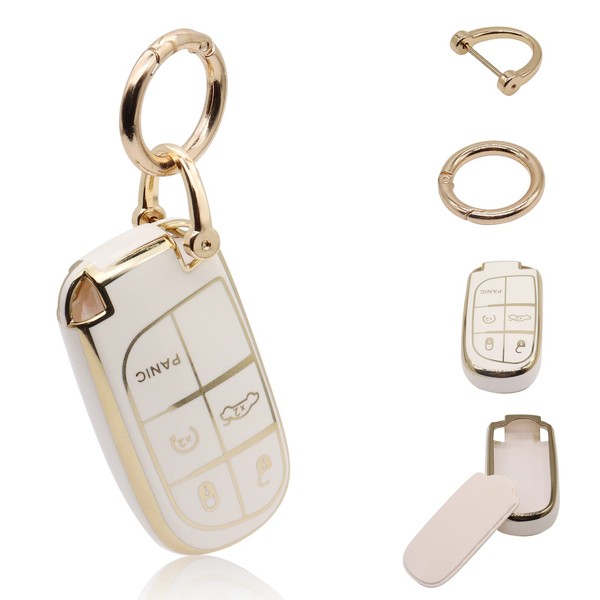 Elegananccy for Jeep Key Fob Cover, Soft Full Protection Key