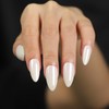OIFEN Pearl White Chrome Press On Nails Medium Almond, 30pcs
