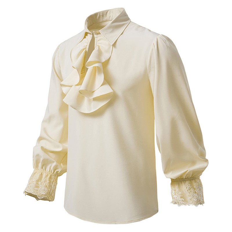 MakingDa Men's Renaissance Ruffled Frilly Shirts Long Sleeve Medieval Vintage