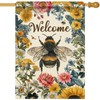 Welcome Spring Summer Bumble Bee Large Decorative House Flag