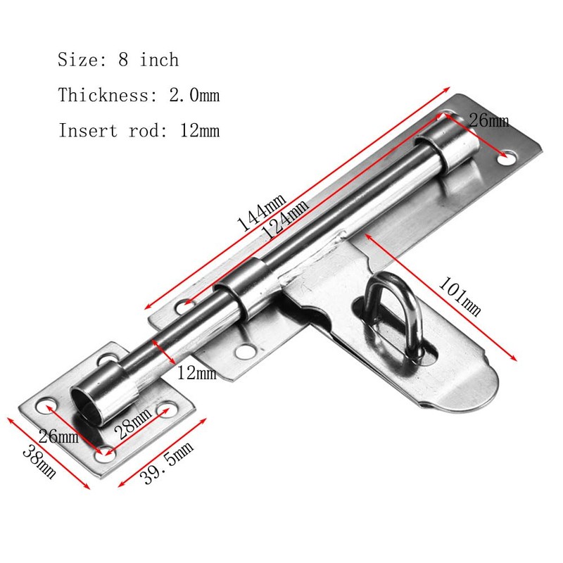 Lokatall Sliding Door Lock, 8 Inch Latch Door Lock Slide
