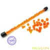 Bescon 28pcs Translucent Orange Mini Polyhedral Dice Set in Tube,