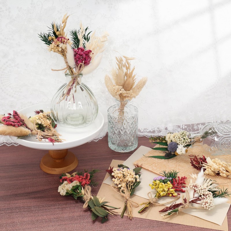 Fumwase 12Pcs Mini Dried Flower Bouquet Dried Wildflowers Dried Flowers