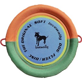 Lovewally Bite Dog Toy Flyer Floppy Disc Gentle Fetch Frisbee Disc 7"" 9"" or 12"" (10 Pack, 9""), Red, Blue and Green