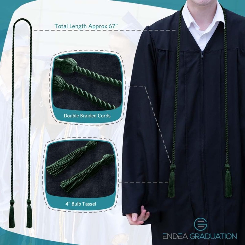Endea Graduation Cordón de doble honor (verde azulado)