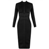 whoinshop Women's Cross Strap Ribbed Bandage Long Sleeve Midi Fall