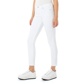 Liverpool Abby Women's Ankle Skinny Stretch Jeans Mid Rise 28" Inseam, Bright White, 6