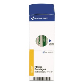 First Aid Only, Inc FAE3004 Plastic Bandages, 3/4-Inch x 3-Inch , 25/Box