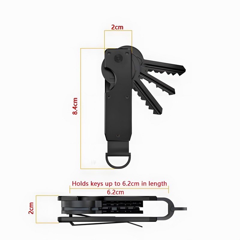 AtEaze Compact Metal Key Organizer Holds up to 6 Keys