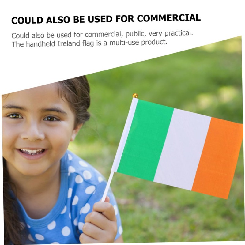 Totority 20pcs Mini Ireland Handheld Flags Lightweight Tear Resistant for