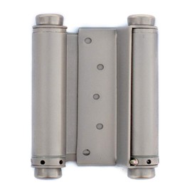Cafe Door 5" Spring Hinge in Satin Nickel Double Acting Barrel Spring Hinge with Tension Adjustment for Saloon Western Bar Pub Swinging Cafe Doors
