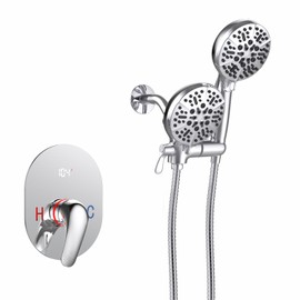 ELLO&ALLO Shower Faucet Set with LED, Single Handle Shower Faucet Combo Set, Chrome (Valve Included)