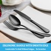 60 Pcs Black Silverware Set, Stainless Steel Serving Sets Service