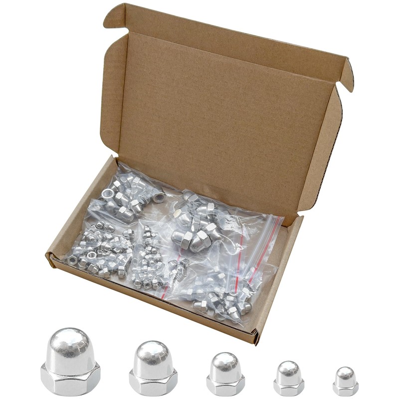 100 PCS Stainless Steel Dome Cap Nuts, Hex Acorn Nut