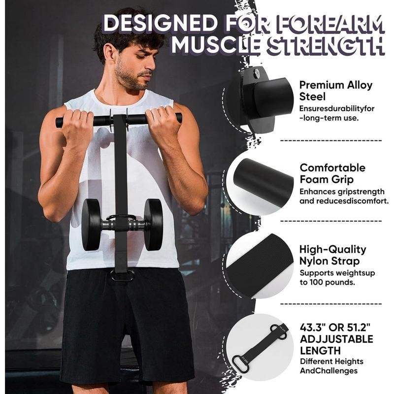 Forearm Strengthener and Wrist Roller, 43.3 inch Or 51.2 inch