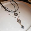Black Choker Necklace for Women Layered Star Necklaces Sun Charm