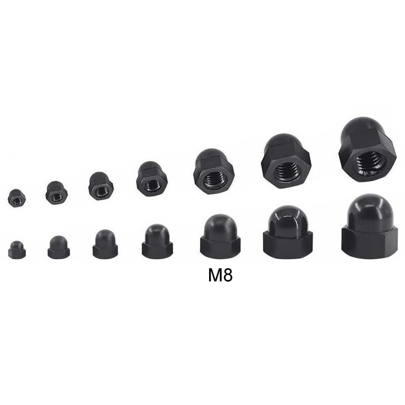 50 Pieces M8 Nylon Acorn Nut Plastic Bolt Nut Caps