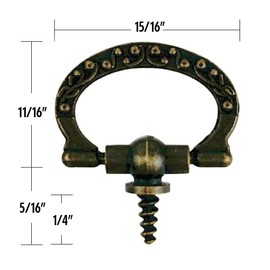 National Artcraft® 7/8" x 1" Antique Brass Ring-Style Screw-in Picture Frame Hanger
