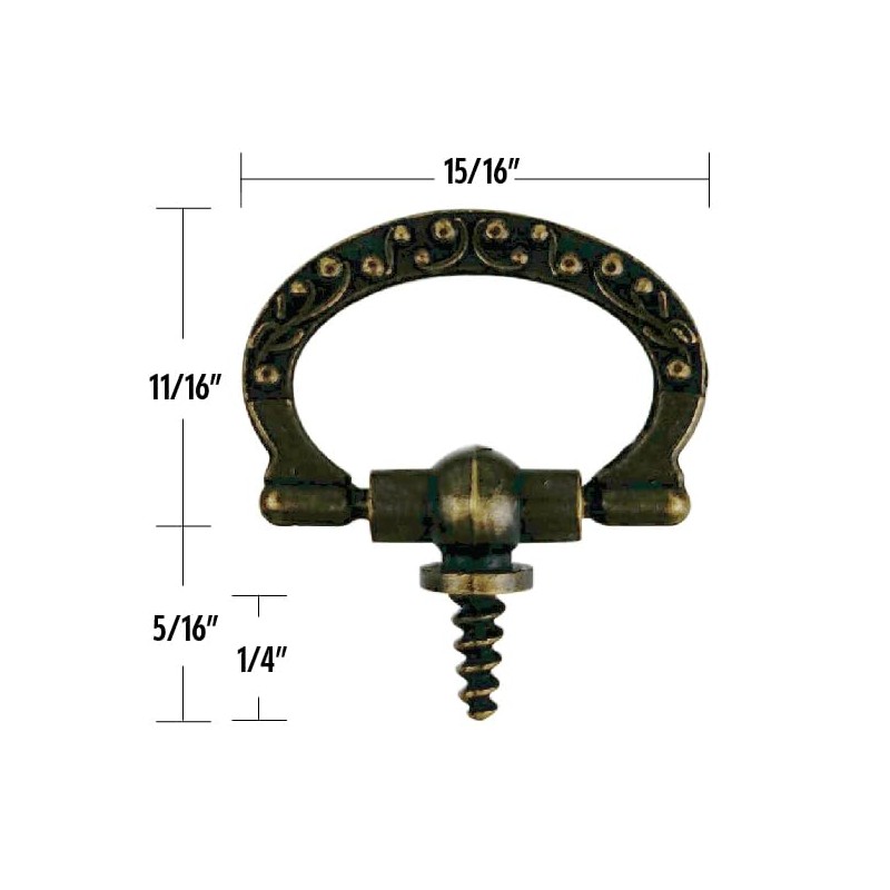 National Artcraft® 7/8" x 1" Antique Brass Ring-Style Screw-in Picture