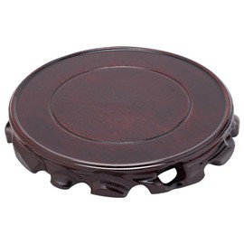 FINGERINSPIRE Solid Wood Display Stand Base 17x2.3cm Round Coconut Brown Wooden Plant Flower Pot Base Buddha Statue, Gemstone, Fish Tank, Teapot Display Pedestals for Home Decoration