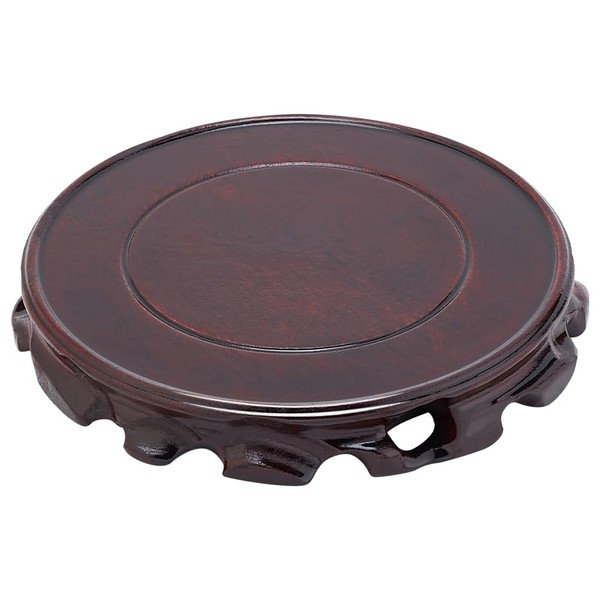 FINGERINSPIRE Solid Wood Display Stand Base 17x2.3cm Round Coconut Brown