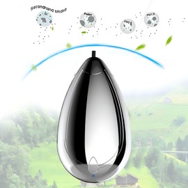 AloveH Tragbarer Luftreiniger, wiederaufladbare persönliche Luftreiniger-Halskette, tragbarer Mini-Luftionisator, beseitigt Pollen, Rauch, Staub, für Outdoor, Reisen (schwarz)