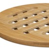 Relaxdays Untersetzer 4er Set rund Bambus, Topfuntersetzer aus Holz für
