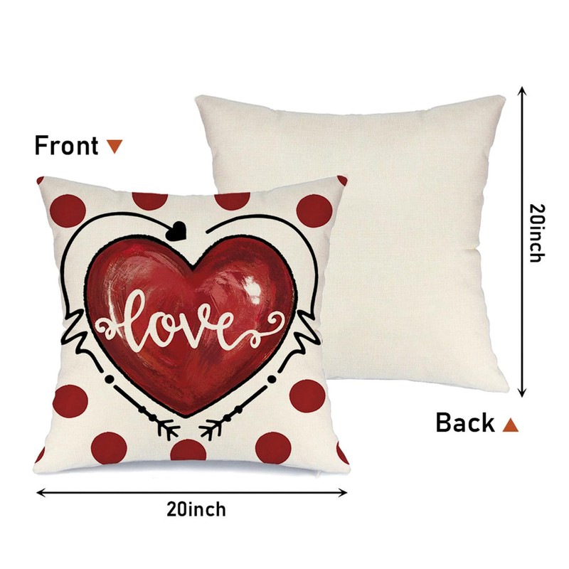 Valentine's Day Polka Dots Love Heart Mason Jar Throw Pillow