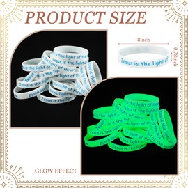Unittype 100 Pcs Christian Silicone Bracelets Glow in The Dark Wristbands