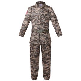 Deluxe Kid's Camo Combat soldier costume (6-8 Years）
