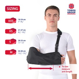 Arm Sling – Breathable Mesh – Lightweight - stabilise The arm, Shoulder and Wrist After Injuries or for a Broken arm - Black - X-Small