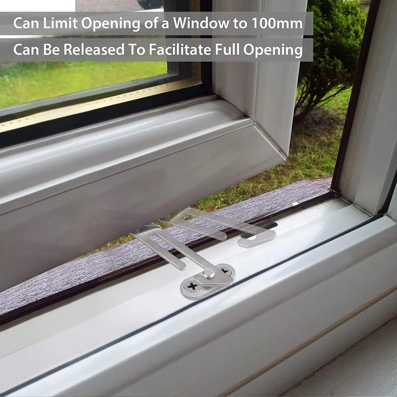 Anhoer Window Restrictor Safety Locks Window Restrictor Security Hook Right