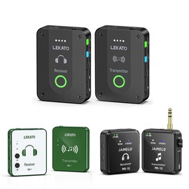 LEKATO Wireless in Ear Monitor System MS-2 for Stage, Upgraded 2.4G Stereo IEM System Low Latency with Transmitter Beltpack Receiver Auto-Pairing,One to More, in-Ear Monitoring for Church,Band,Singer:_LEKATO MS-01 Wireless Transmitter Receiver