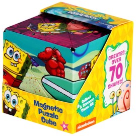 SHASHIBO Spongebob Squarepants Shape Shifting Box - STEM Magnetic Fidget Cube That Transforms Into Over 70 Shapes, Download Fun in Motion Toys Mobile App (Beach Buddies)