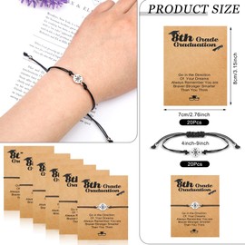 Rtteri 20 Set 2025 8th Grade Graduation Gifts Bracelets Inspirational Compass Bracelet Adjustable Give You Direction Compass Graduation Gifts for Him Her Grad Party Supplies