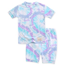 VAENAIT BABY Infant Toddler Boys Girls Pajamas Sleepwear Summer Short Pjs 2pcs Set Painting Purplemint M
