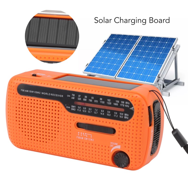 Hand Crank Radio AM FM SW1 SW2 Solar Emergency Weather