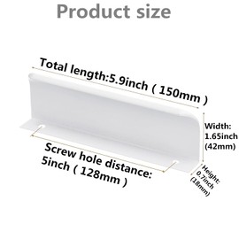 SYZOW Pack of 6 128 mm White Furniture Handles Cabinet Handles Aluminium Modern Kitchen Handles Curved Door Handle Concealed Drawer Handle Handles