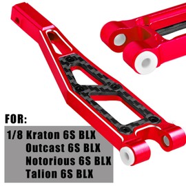 RC Carbon Fibre Front Upper Swing Arm Upgrades Part for 1/8 Kraton 6S BLX,Outcast 6S BLX,Notorious 6S BLX,Talion 6S BLX,Front Suspension Arms with Pivot Balls Hops up,Red(2PCS)