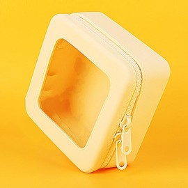 Clear Cosmetic Bag Set for Women Makeup Bag with Handle,Travel Toiletry Bag Transparent Cosmetic Case Portable Make Up Organizer Bag for Essentials, Mini (White, 13 * 13 * 6.5cm)